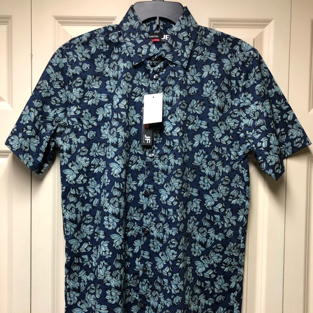 JF Jferrar short sleeve shirt. Navy/wild floral